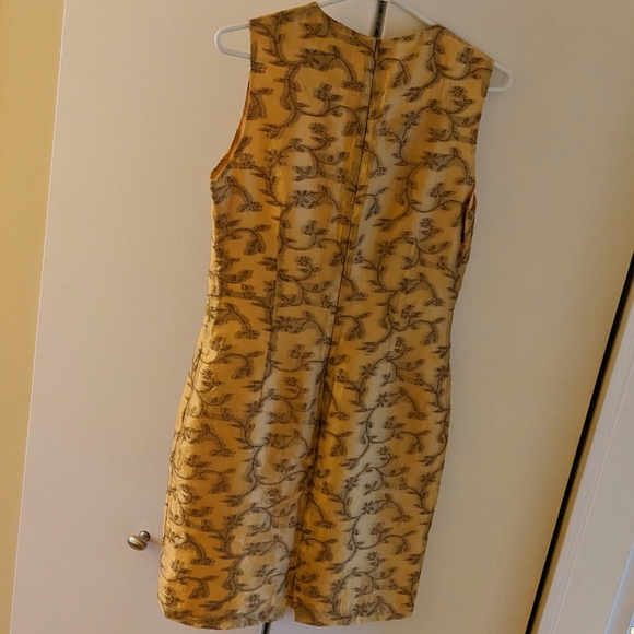 Vintage Linea sleeveless gold shift dress size UK 12. - Picture 2 of 6